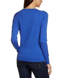 blauer Pullover mit einem V-Ausschnitt von Tommy Hilfiger