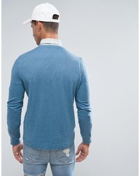 blauer Pullover mit einem V-Ausschnitt von Asos