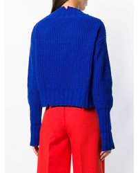 blauer Pullover mit einem V-Ausschnitt von MSGM