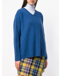 blauer Pullover mit einem V-Ausschnitt von Aspesi