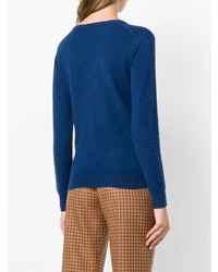 blauer Pullover mit einem V-Ausschnitt von N.Peal