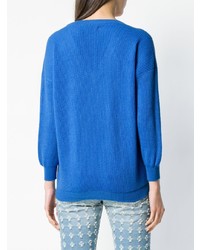 blauer Pullover mit einem V-Ausschnitt von Liska