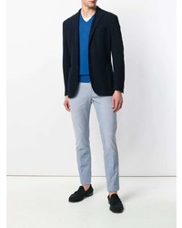 blauer Pullover mit einem V-Ausschnitt von Canali