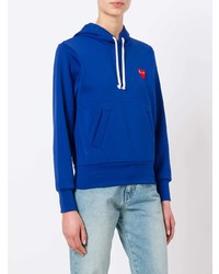 blauer Pullover mit einer Kapuze von Comme Des Garcons Play