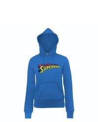 blauer Pullover mit einer Kapuze von DC Comic