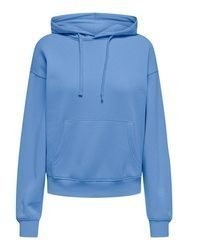 blauer Pullover mit einer Kapuze von Only