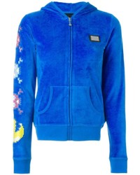 blauer Pullover mit einer Kapuze von Philipp Plein