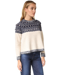 blauer Pullover mit Norwegermuster von Clu