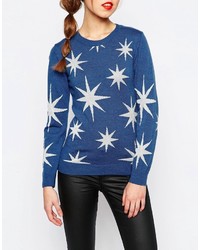 blauer Pullover mit Sternenmuster von Love Moschino