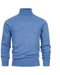 blauer Rollkragenpullover von INDICODE