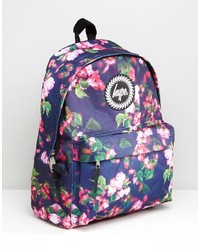 blauer Rucksack mit Blumenmuster von Hype