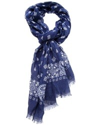 blauer Schal mit Paisley-Muster