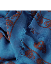 blauer Schal von Alexander McQueen