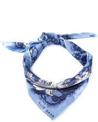 blauer Seideschal mit Paisley-Muster von Elie Saab