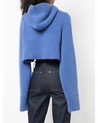 blauer Strick kurzer Pullover von Khaite