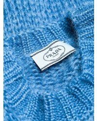 blauer Strick Oversize Pullover von Prada