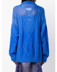 blauer Strick Oversize Pullover von Maison Margiela