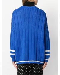 blauer Strick Oversize Pullover von Miu Miu