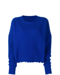 blauer Strick Oversize Pullover von Unravel Project