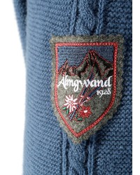 blauer Strick Pullover mit einem Kapuze von ALMGWAND