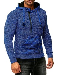 blauer Strick Pullover mit einem Kapuze von RUSTY NEAL