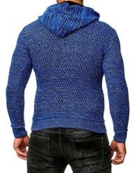 blauer Strick Pullover mit einem Kapuze von RUSTY NEAL