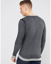 blauer Strick Pullover mit einem Rundhalsausschnitt von Bellfield