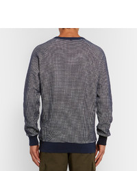 blauer Strick Pullover mit einem Rundhalsausschnitt von MAISON KITSUNÉ