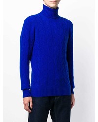 blauer Strick Rollkragenpullover von Drumohr