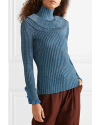 blauer Strick Rollkragenpullover von Chloé