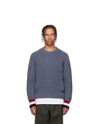 blauer Strick Strickpullover