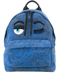 blauer verzierter Jeans Rucksack