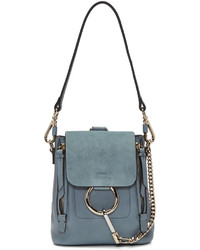 blauer Wildleder Rucksack von Chloé