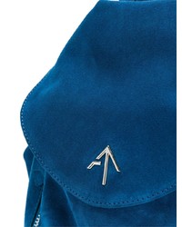 blauer Wildleder Rucksack von Manu Atelier