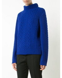 blauer Wollpullover von Zac Posen