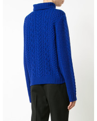 blauer Wollpullover von Zac Posen