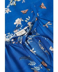 blaues ärmelloses Oberteil mit Blumenmuster von Cream