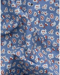 blaues Baumwolle Einstecktuch mit Paisley-Muster von Jack and Jones