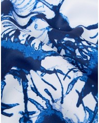 blaues bedrucktes Einstecktuch von Asos