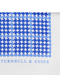 blaues bedrucktes Einstecktuch von Turnbull & Asser