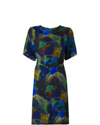 blaues bedrucktes gerade geschnittenes Kleid von Minimarket
