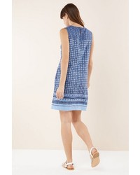 blaues bedrucktes gerade geschnittenes Kleid von NEXT