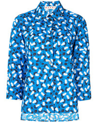 blaues bedrucktes Hemd von Marni