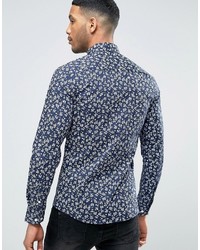 blaues bedrucktes Hemd von Asos