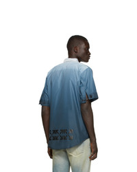 blaues bedrucktes Kurzarmhemd von Off-White