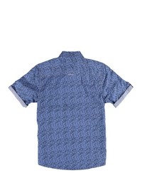 blaues bedrucktes Kurzarmhemd von ENGBERS