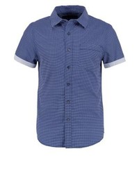 blaues bedrucktes Kurzarmhemd von INDICODE JEANS