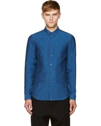 blaues bedrucktes Langarmhemd von Calvin Klein
