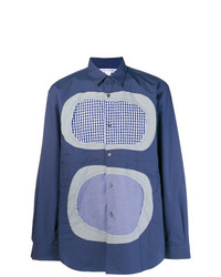 blaues bedrucktes Langarmhemd von Comme Des Garcons SHIRT