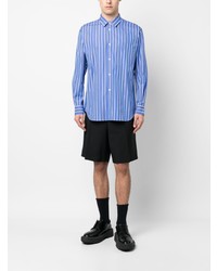 blaues bedrucktes Langarmhemd von Comme Des Garcons SHIRT